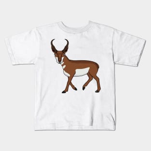 Pronghorn antelope cartoon illustration Kids T-Shirt